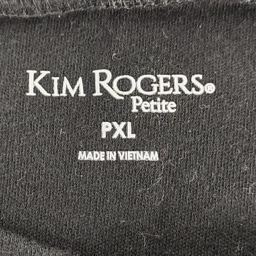 Kim Rogers Black, White Stripe Soft 100% Cotton 3/4 Sleeve Top Blouse Size PXL - Picture 11 of 12